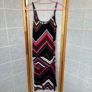 Lascana Spaghetti‎ Strap Zig Zag Black Tank Dress Women’s Sz 4